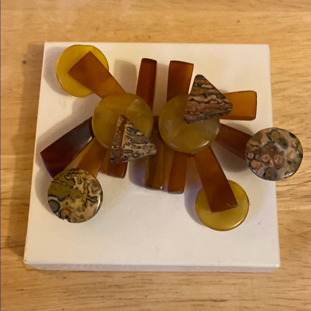 Vintage Retro Amber Brooch